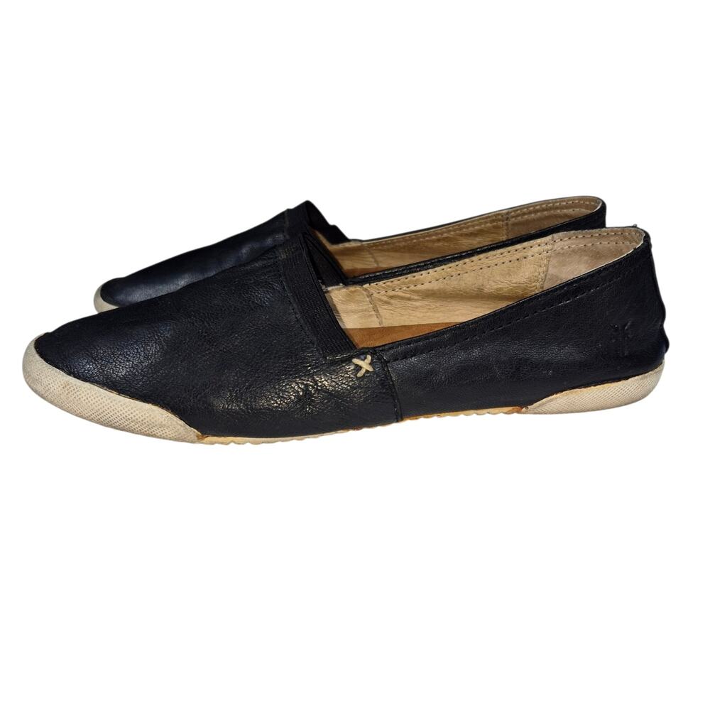 Frye Melanie Black Pebbled Leather Slip on Comfort Shoes Sneakers 8M